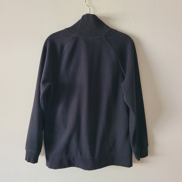 Athleta Cozy Karma Side Zip Funnel Neck Top Black Small Sweater‎ Fleece Pockets - Picture 9 of 10